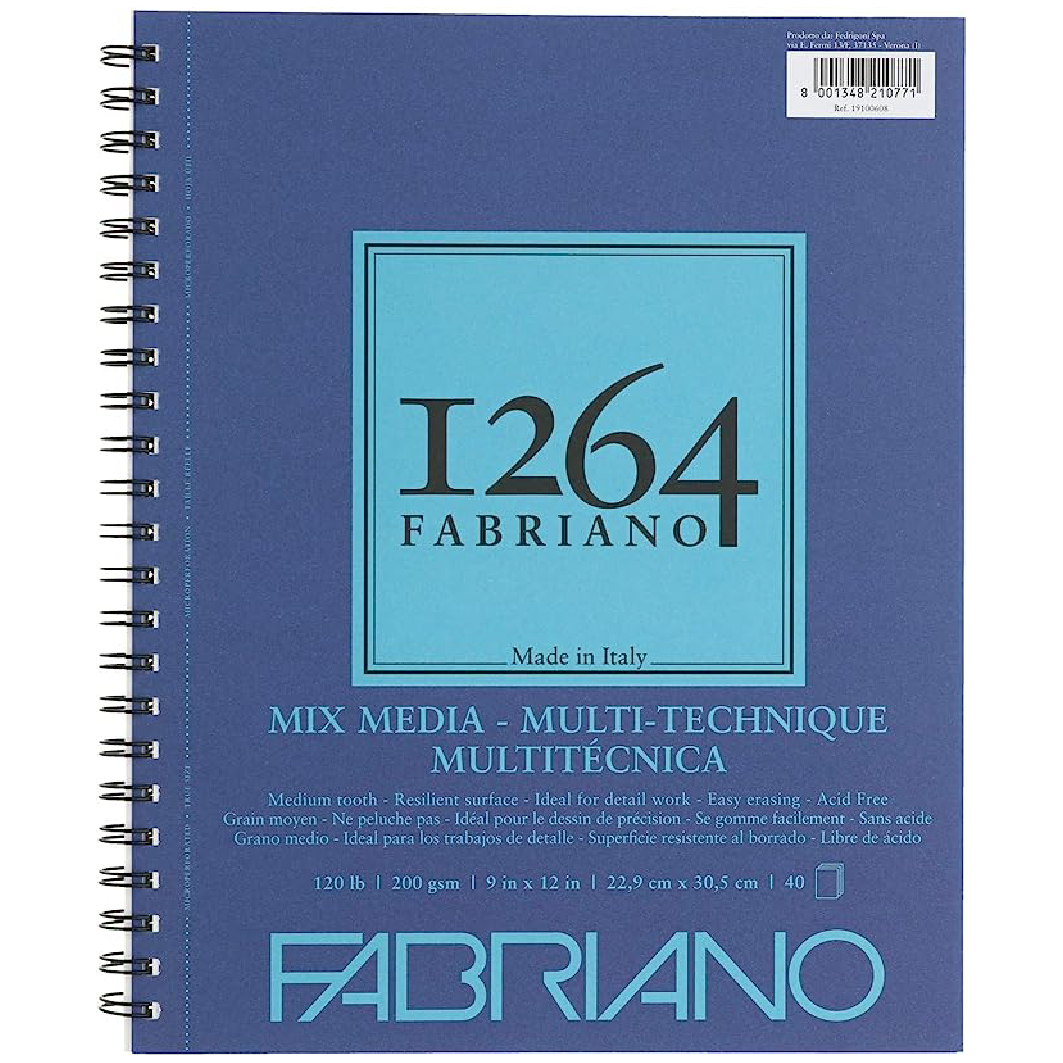 Fabriano 1264 Mixed Media Pad, 9 x 12, White