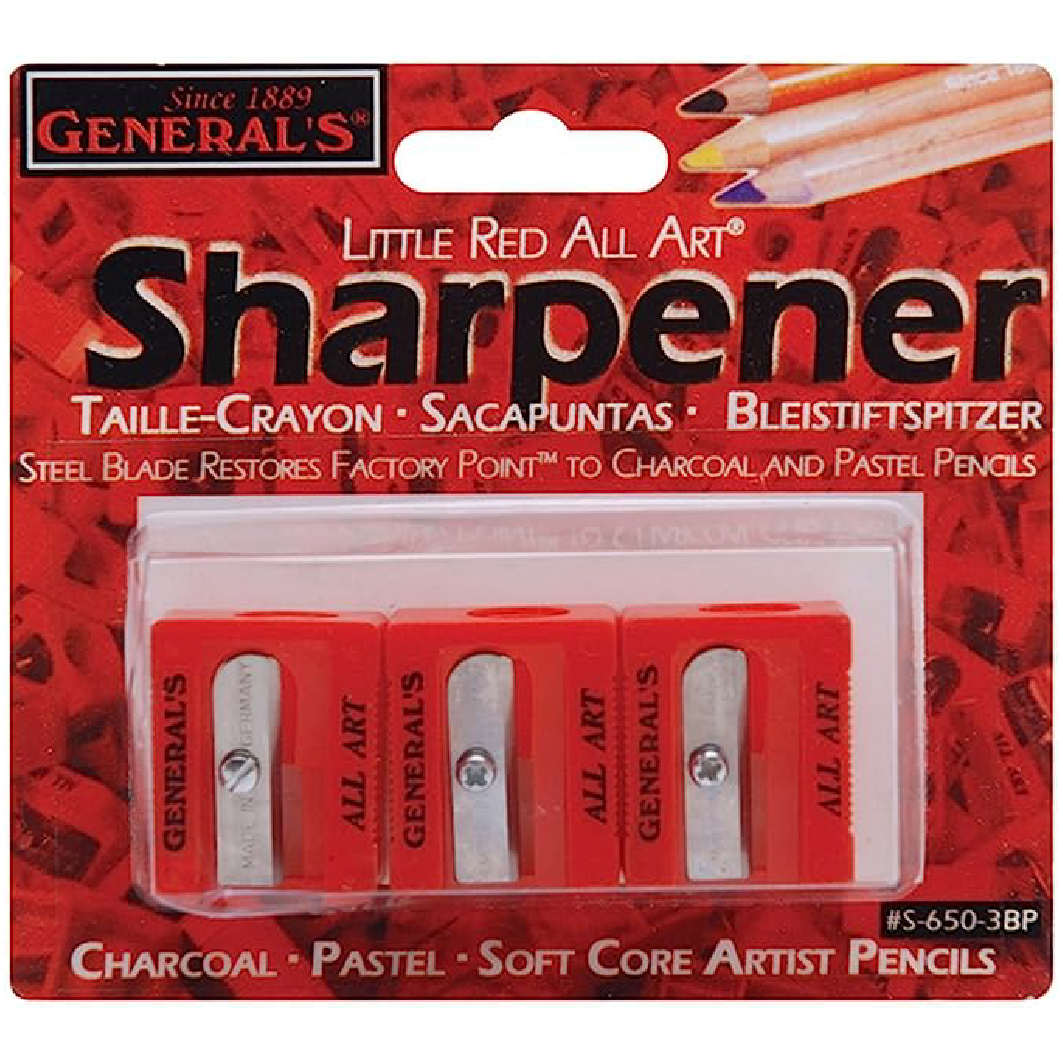 General Pencil All-Art Sharpener, Pack of 3, Little Red